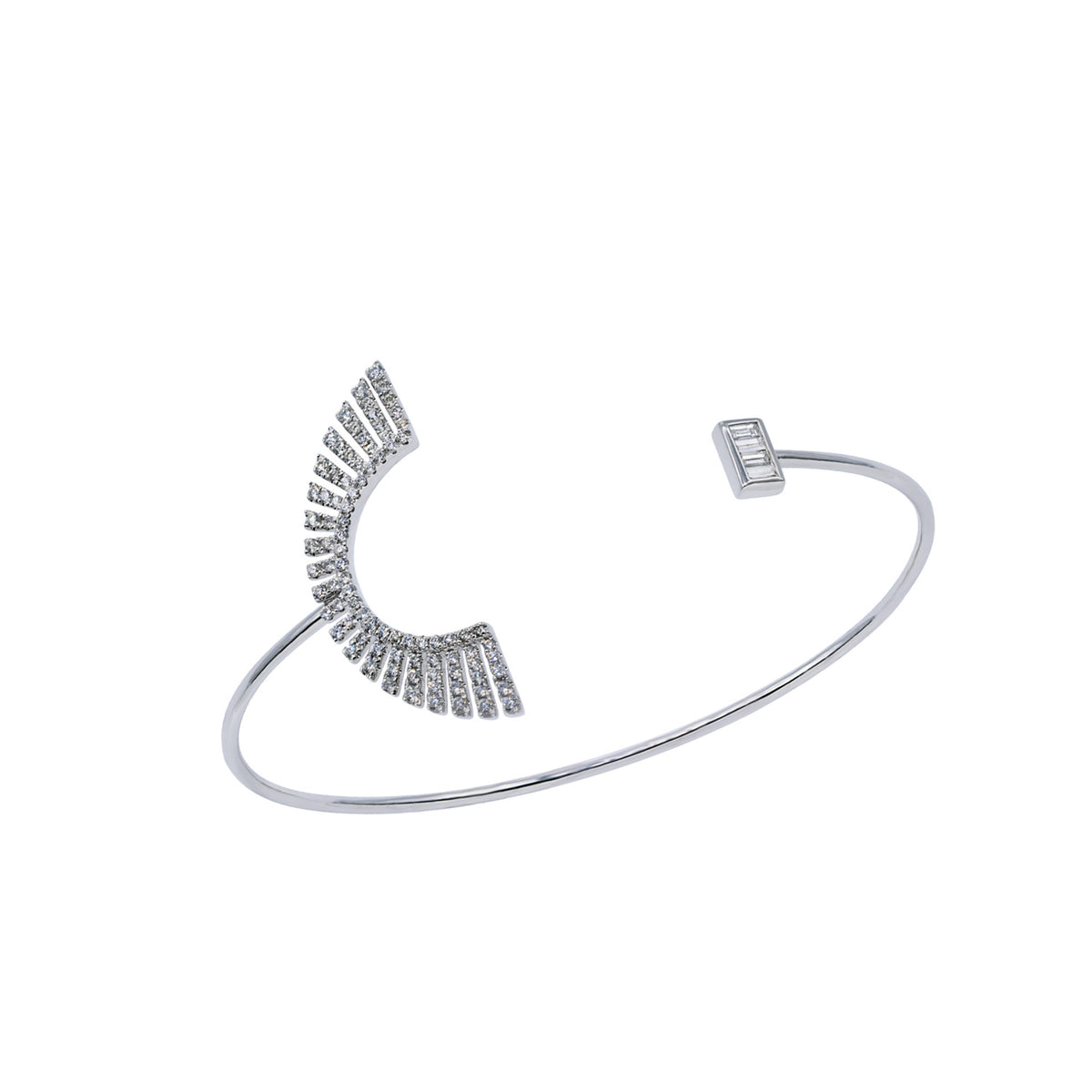Diamond Bangle Bracelet. White Gold Bracelet