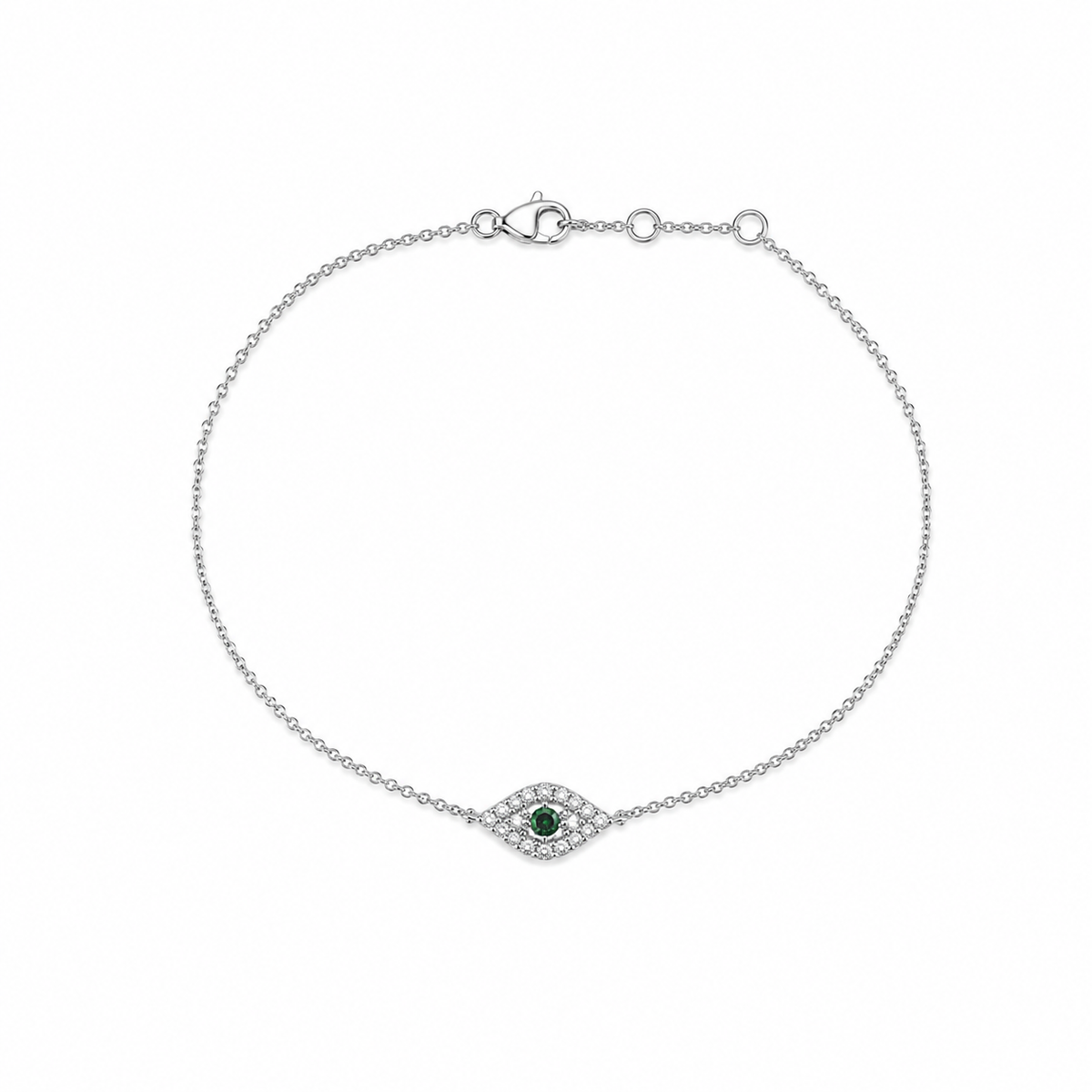 Tsavorite and Diamond Evil-Eye Bracelet