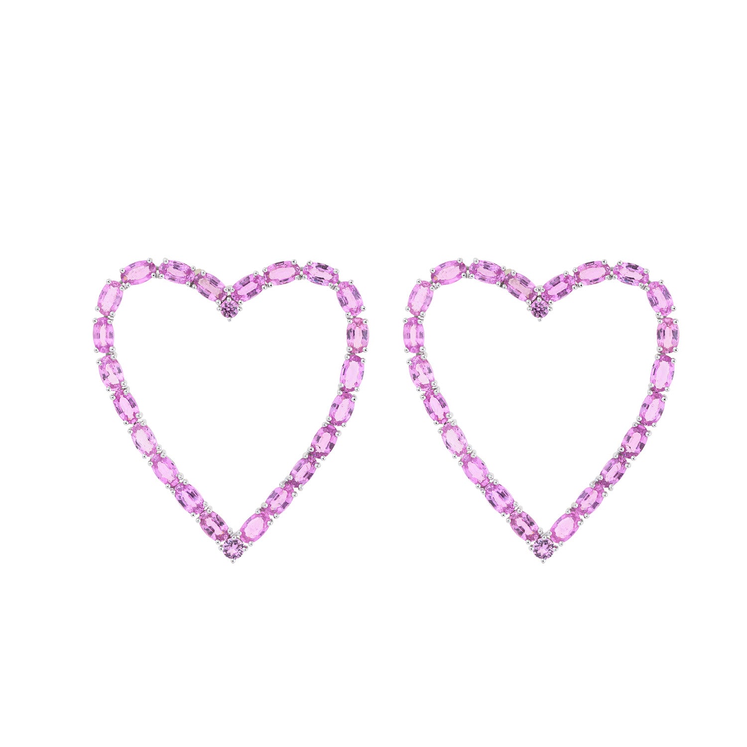 Pink Plumb Heart Earrings