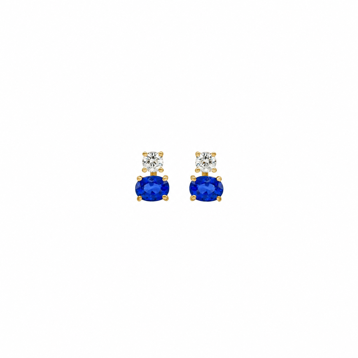Diamond Tops Sapphire Earring