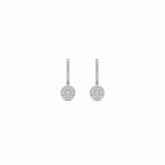 Sparkling Diamond Disc Drop Earrings