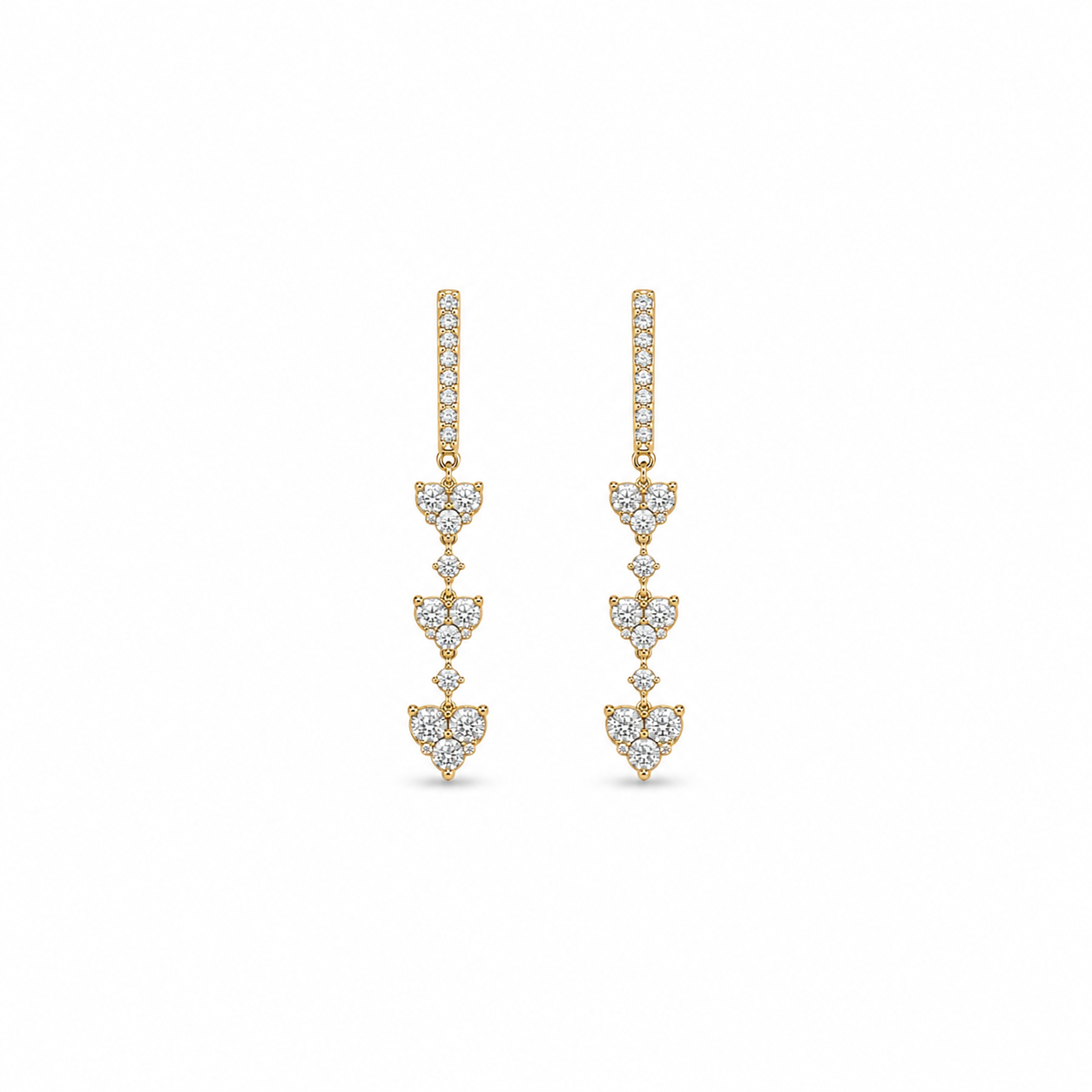 Triple Hearts Diamond Earrings