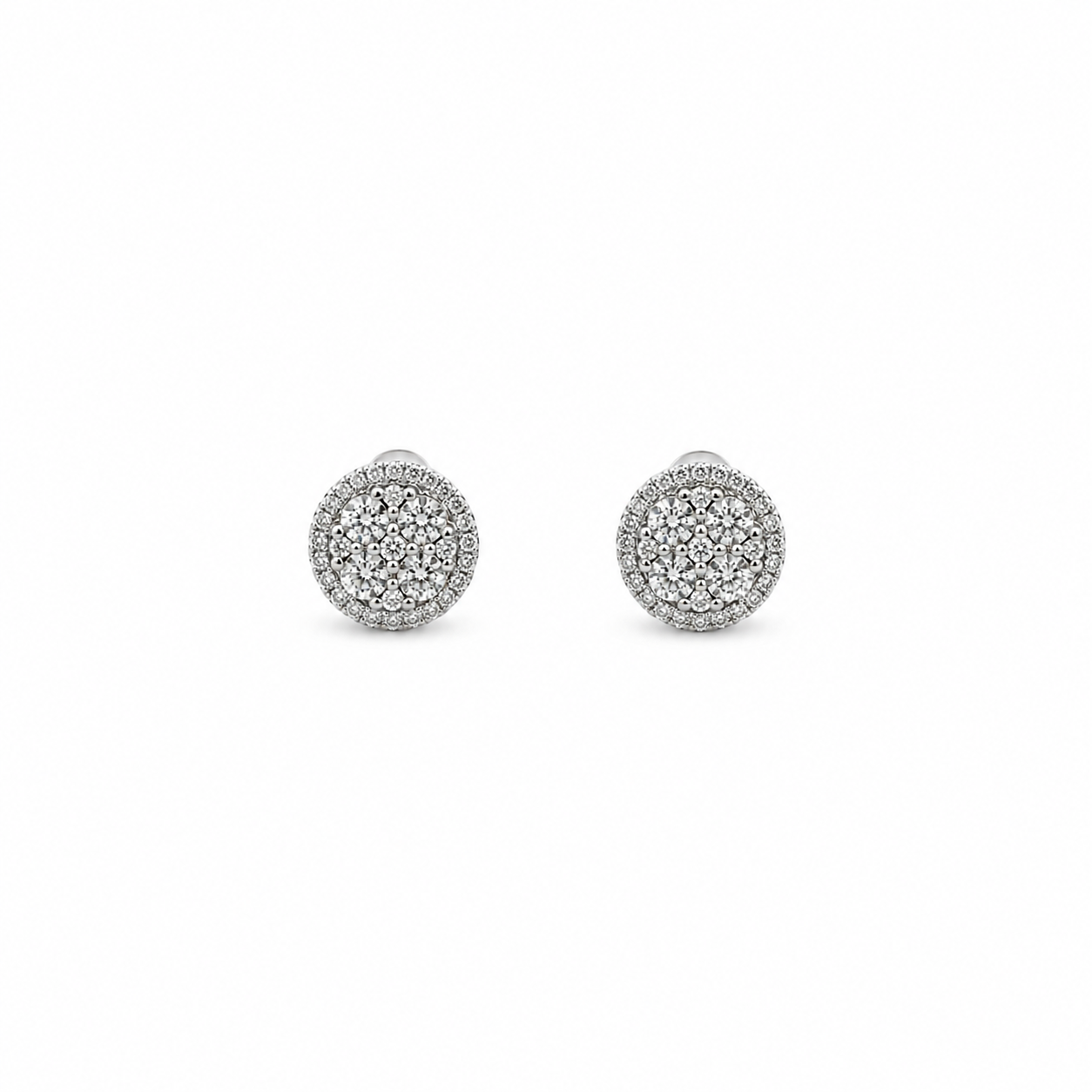 Diamond Disc Stud earrings