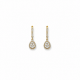 Dangling Diamond Teardrop Earrings