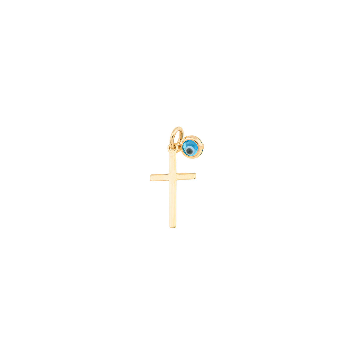 Small Cross with Evil Eye Pendant