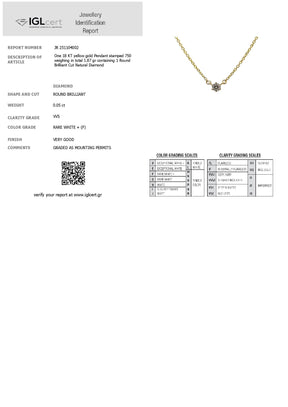 0.05CT, F, VVS, DIAMOND NECKLACE