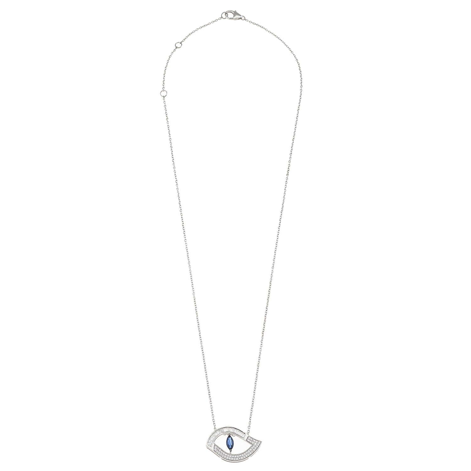Evil Eye Necklace. Diamond Necklace. Blue Sapphires. Tear drop necklace. Fine Jewelry. Gift. Κολιέ μάτι. Κολιέ για δώρο μάτι. Χρυσό κολιέ. Κολιέ με διαμάντια. Κολιέ με ζαφείρια. Μάτι φυλαχτό. 