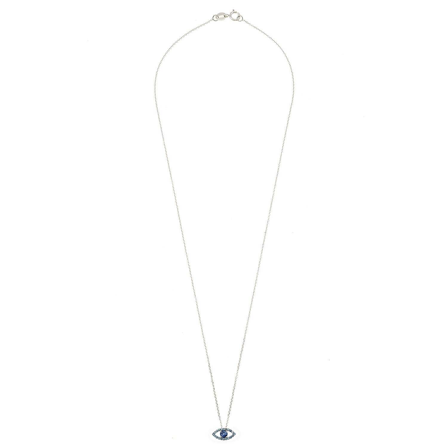 Evil Eye Necklace. Diamond Necklace. Blue Sapphires. Tear drop necklace. 18K Gold. Rose Gold, White Gold, Yellow Gold. Fine Jewelry. Gift. Κολιέ μάτι. Κολιέ για δώρο μάτι. Χρυσό κολιέ. Κολιέ με διαμάντια. Κολιέ με ζαφείρια. Μάτι φυλαχτό. Μάτι με διαμάντια. Στρογγυλό μάτι κολιέ.
