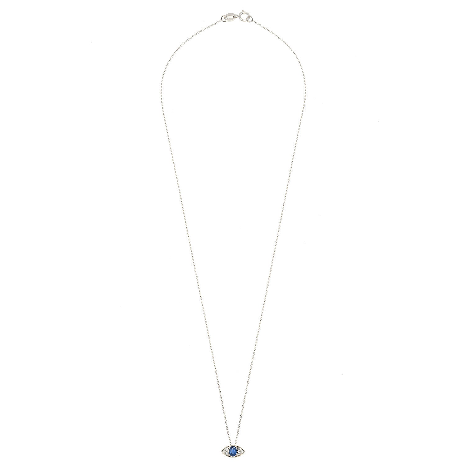 Evil Eye Necklace. Diamond Necklace. Blue Sapphires. Tear drop necklace. 18K Gold. Rose Gold, White Gold, Yellow Gold. Fine Jewelry. Gift. Κολιέ μάτι. Κολιέ για δώρο μάτι. Χρυσό κολιέ. Κολιέ με διαμάντια. Κολιέ με ζαφείρια. Μάτι φυλαχτό. Μάτι με διαμάντια. Στρογγυλό μάτι κολιέ.