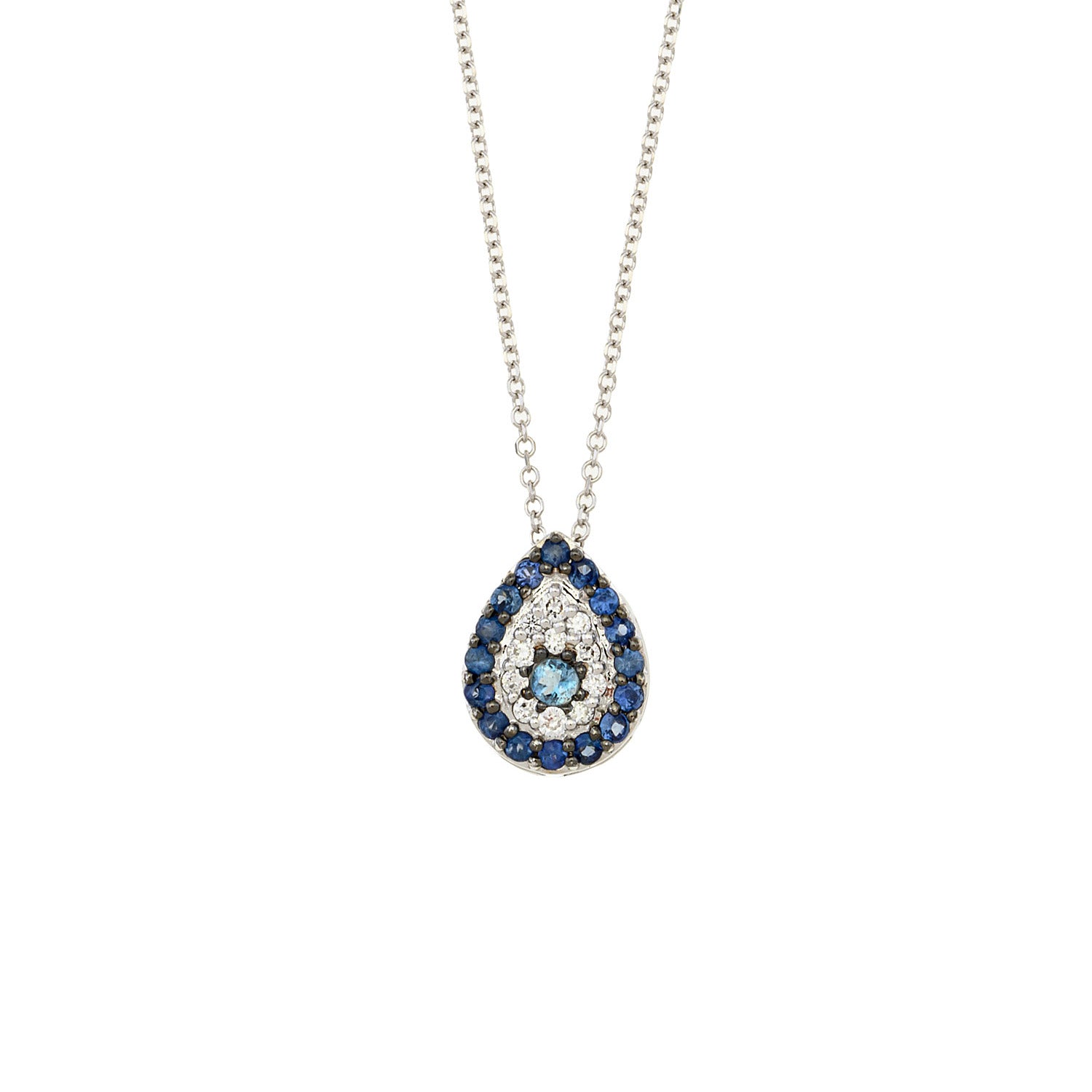 Evil Eye Necklace. Diamond Necklace. Blue Sapphires. Tear drop necklace. 18K Gold. Rose Gold, White Gold, Yellow Gold. Fine Jewelry. Gift. Κολιέ μάτι. Κολιέ για δώρο μάτι. Χρυσό κολιέ. Κολιέ με διαμάντια. Κολιέ με ζαφείρια. Μάτι φυλαχτό. Μάτι με διαμάντια. Στρογγυλό μάτι κολιέ. Drop Eye Necklace.