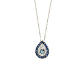 Evil Eye Necklace. Diamond Necklace. Blue Sapphires. Tear drop necklace. 18K Gold. Rose Gold, White Gold, Yellow Gold. Fine Jewelry. Gift. Κολιέ μάτι. Κολιέ για δώρο μάτι. Χρυσό κολιέ. Κολιέ με διαμάντια. Κολιέ με ζαφείρια. Μάτι φυλαχτό. Μάτι με διαμάντια. Στρογγυλό μάτι κολιέ. Drop Eye Necklace.