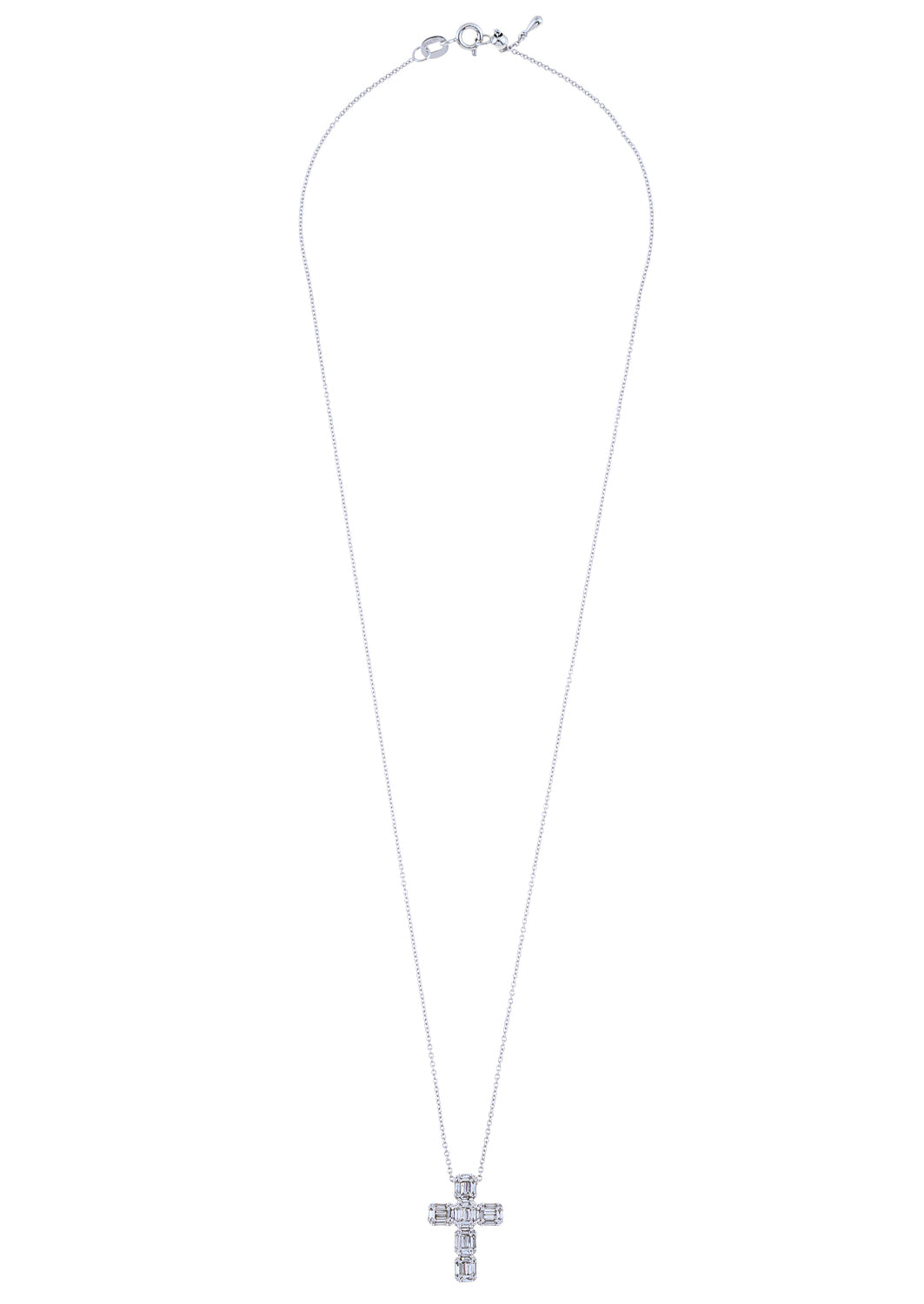 Tapered Diamond Cross Necklace