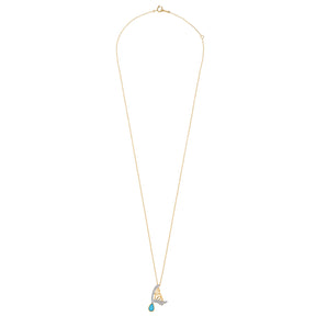 Turquoise Drop Butterfly Necklace
