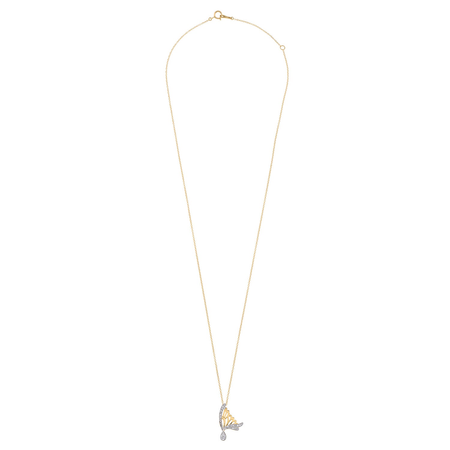 Diamond Drop Butterfly Necklace