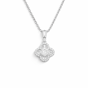 Sparkling Diamond Flower Necklace