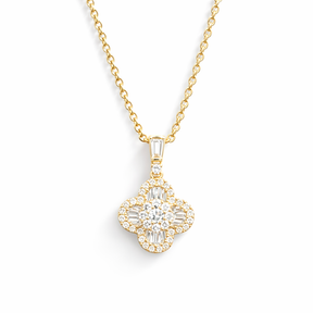 Sparkling Diamond Flower Necklace