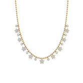 Hanging Stars and Circles Diamond Necklace