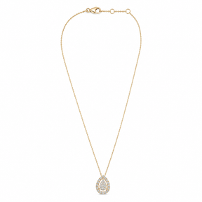 Pear Drop Halo Diamond Necklace