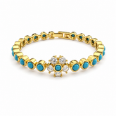 Turquoise Dot Flower Bracelet