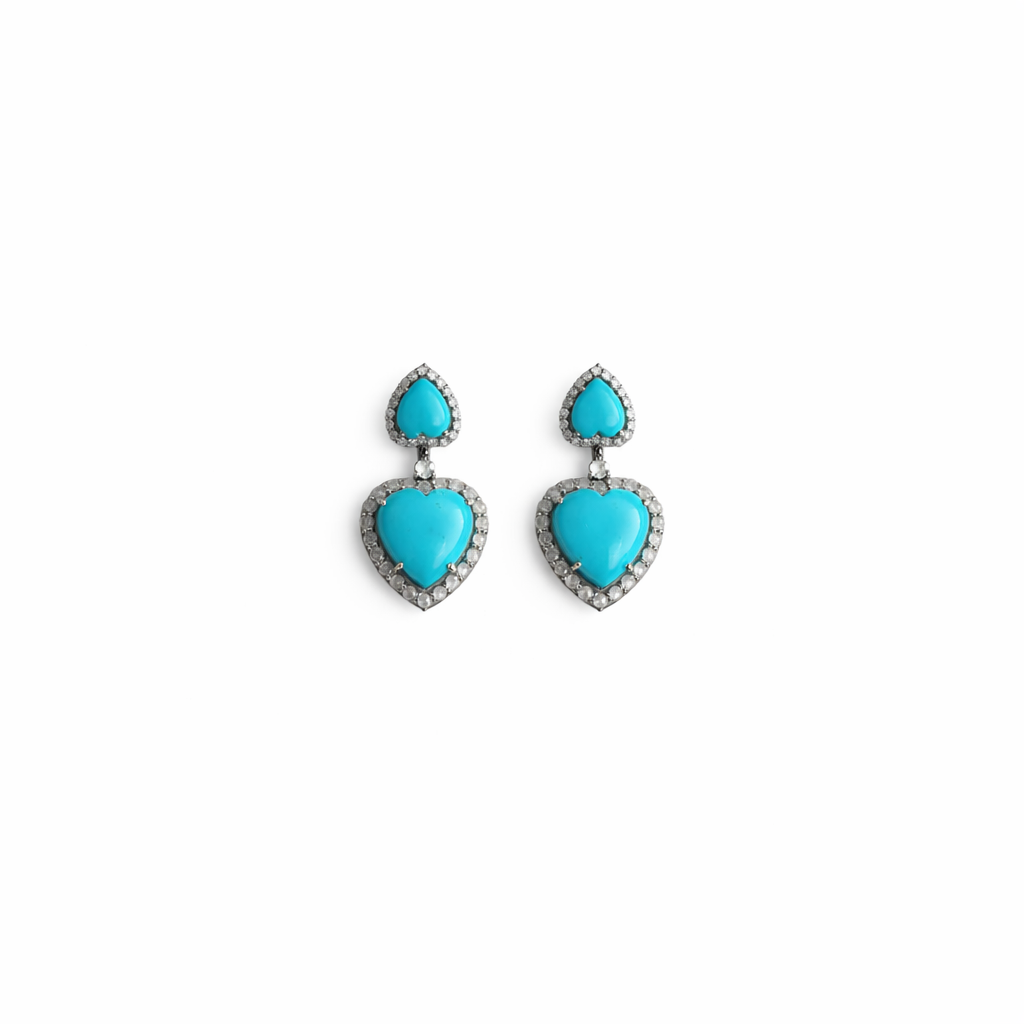 Turquoise Heart Earrings