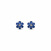 Blue Stream Flower Earrings