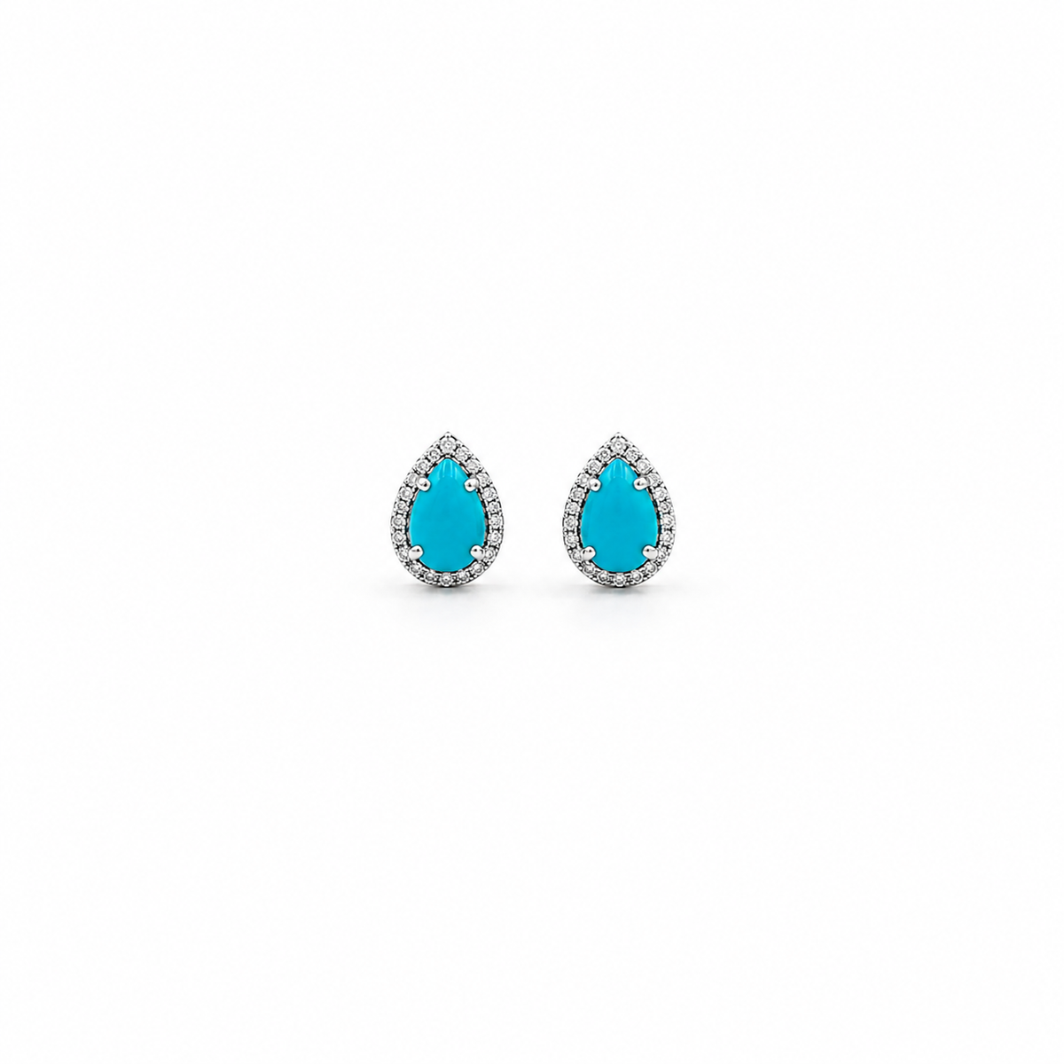 Turquoise and Diamond Studs