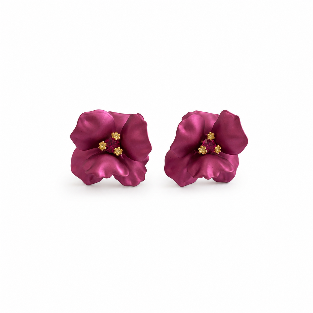 Fuxia Flower Earrings