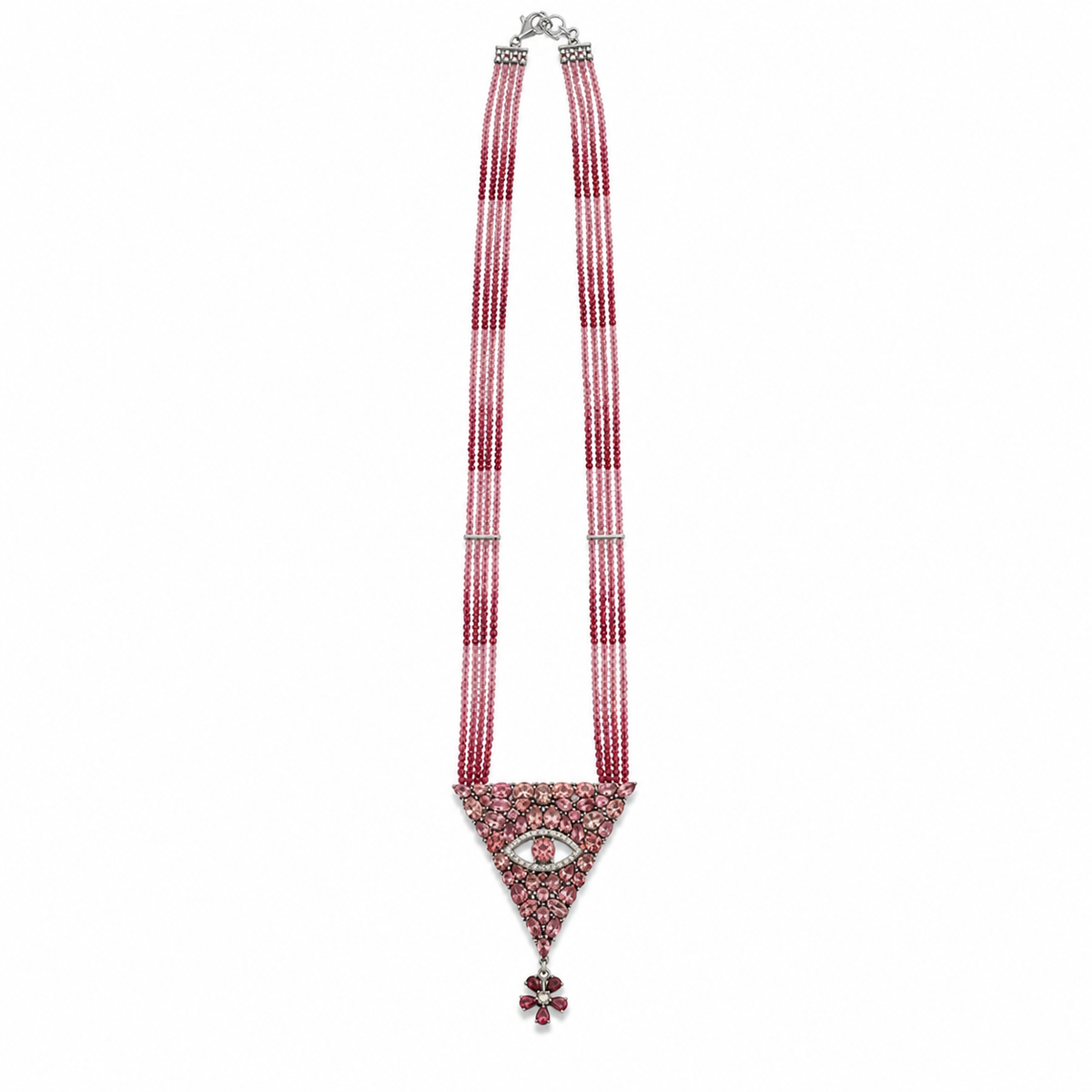 Pink Pyramid Eye Necklace