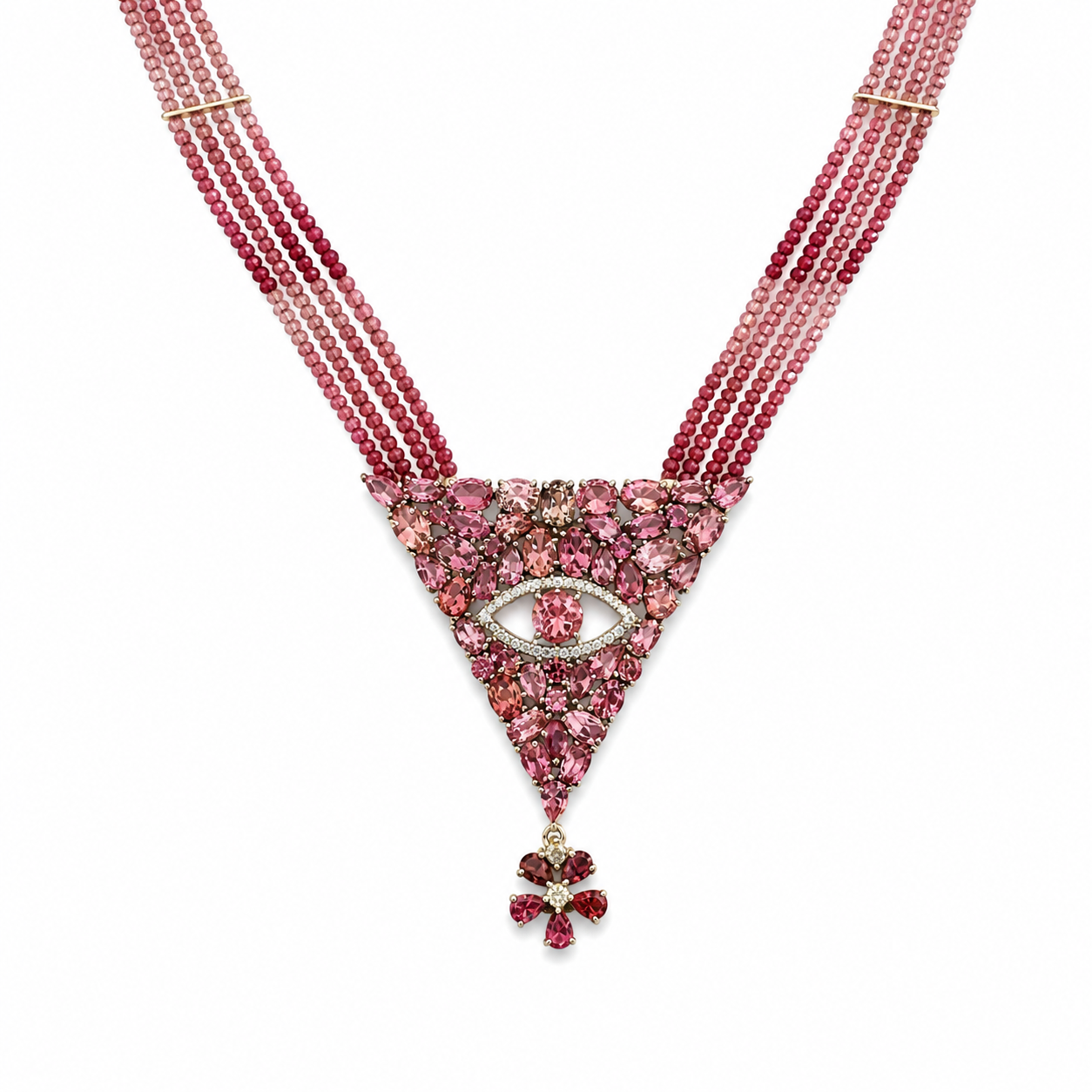 Pink Pyramid Eye Necklace
