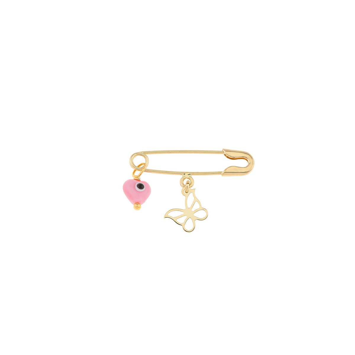 Butterfly and Pink Evil Eye Pin