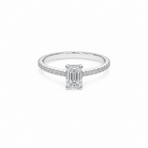 0.52ct, F, VVS1 Emerald Cut  Aria Engagement Ring