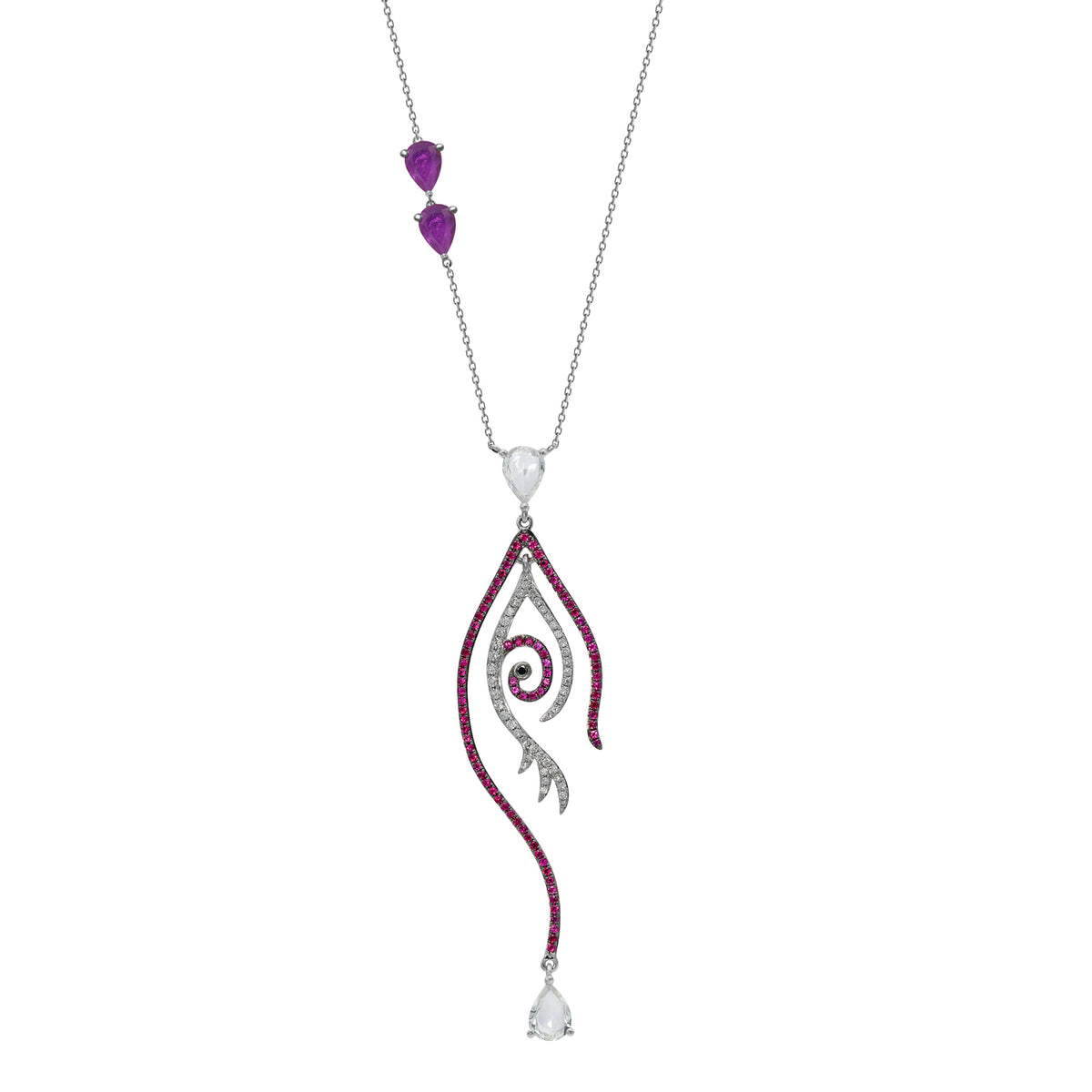 Evil Eye Necklace. Diamond Necklace. Blue Sapphires. Tear drop necklace. 18K Gold. Rose Gold, White Gold, Yellow Gold. Fine Jewelry. Gift. Κολιέ μάτι. Κολιέ για δώρο μάτι. Χρυσό κολιέ. Κολιέ με διαμάντια. Κολιέ με ζαφείρια. Μάτι φυλαχτό. Μάτι με διαμάντια. Στρογγυλό μάτι κολιέ.