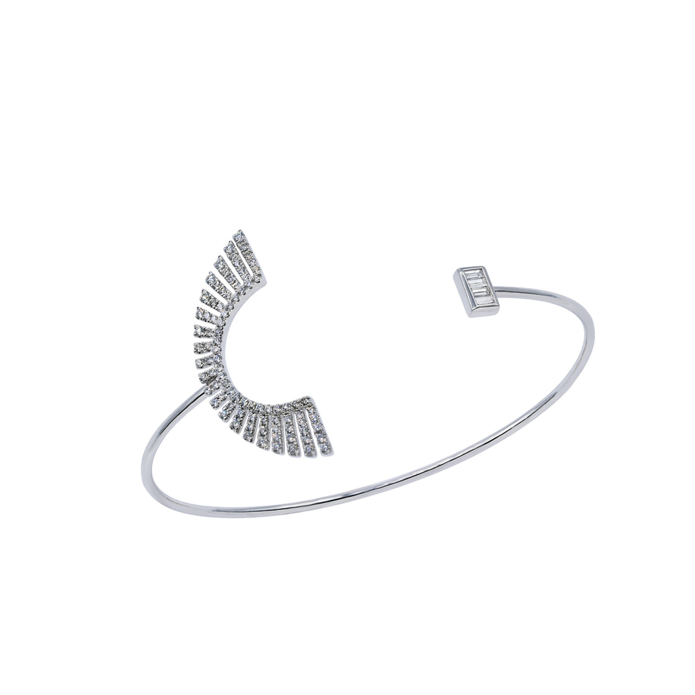 Diamond Bangle Bracelet. White Gold Bracelet