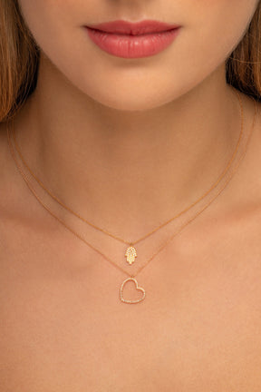 Tilted Diamond Heart Necklace