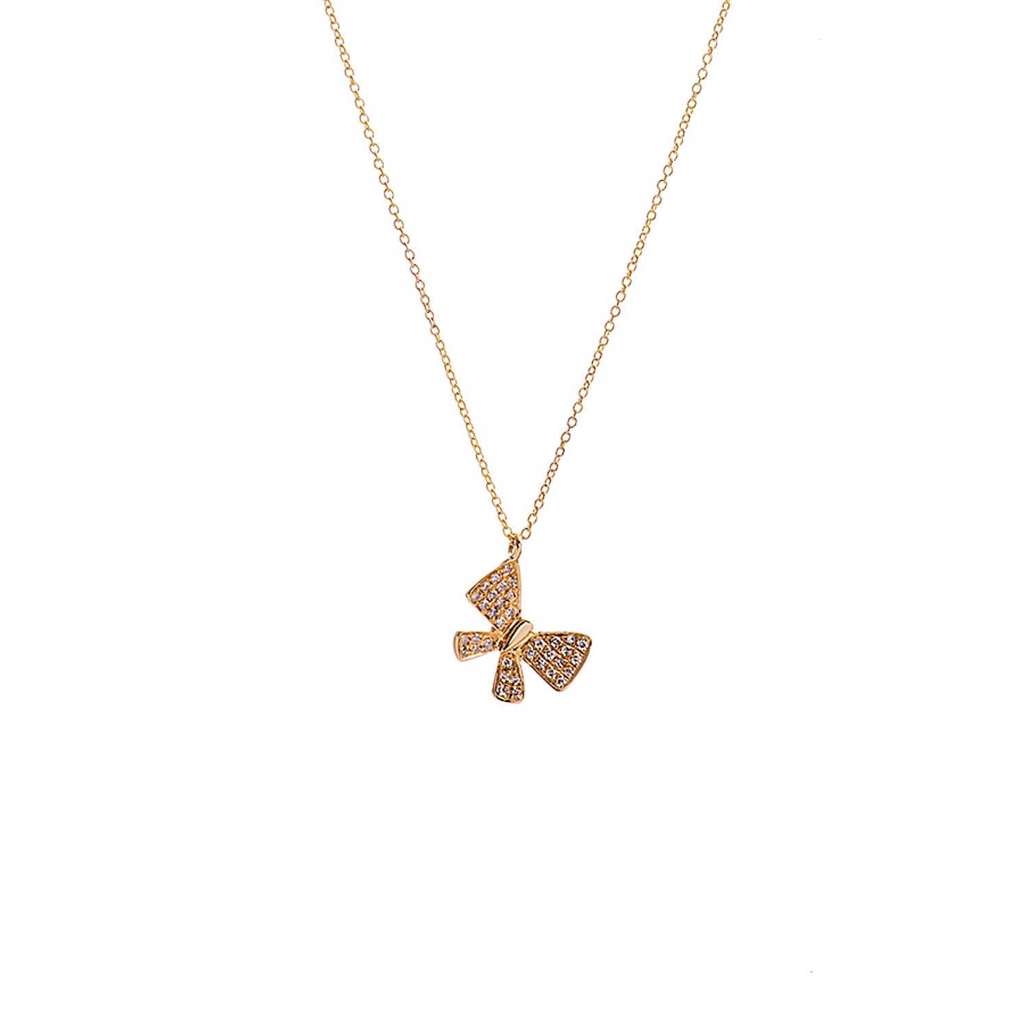 Diamond Bow Necklace