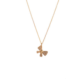 Diamond Bow Necklace