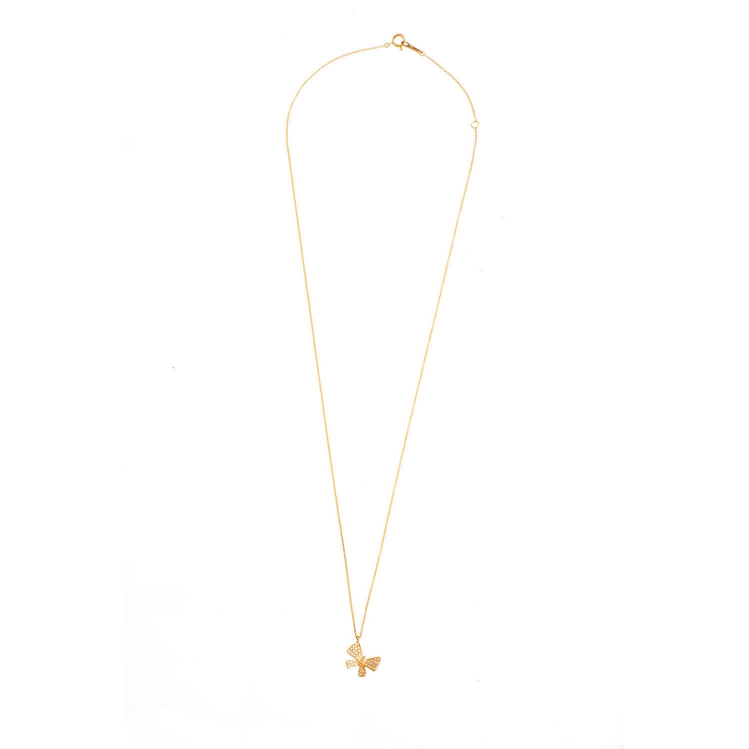Diamond Bow Necklace