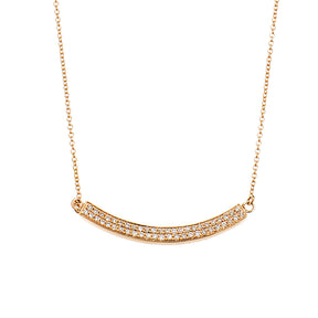 Two Line Diamond Bar Necklace - Anatol Jewelry