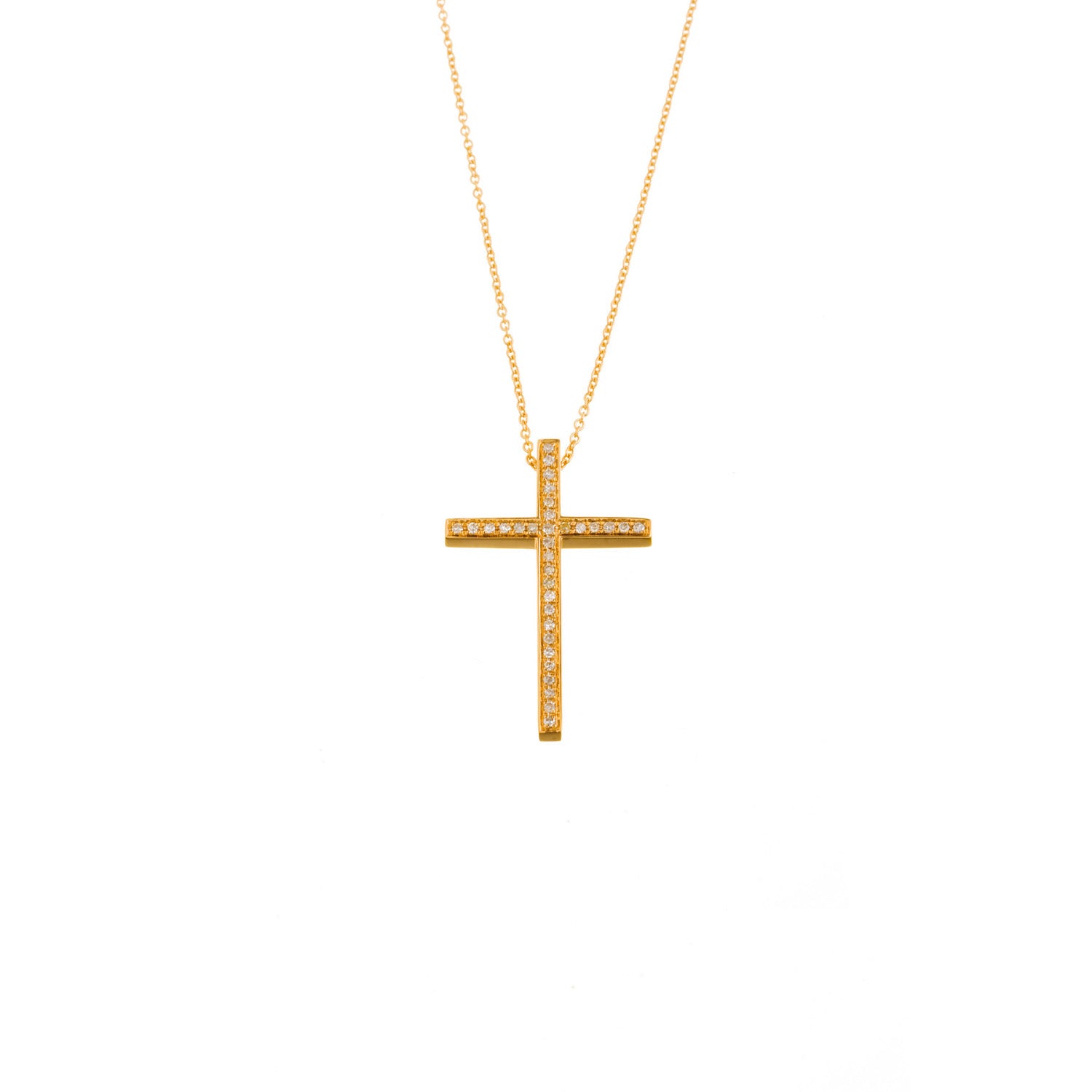 Gold and Diamond Cross Necklace