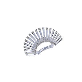 Gold and Diamond Ring. White Gold Ring.